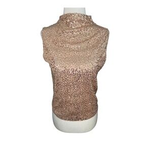 Melrose and Market Sequin Top Sleeveless Mock‎ Neck Party Shimmer XXS NWT